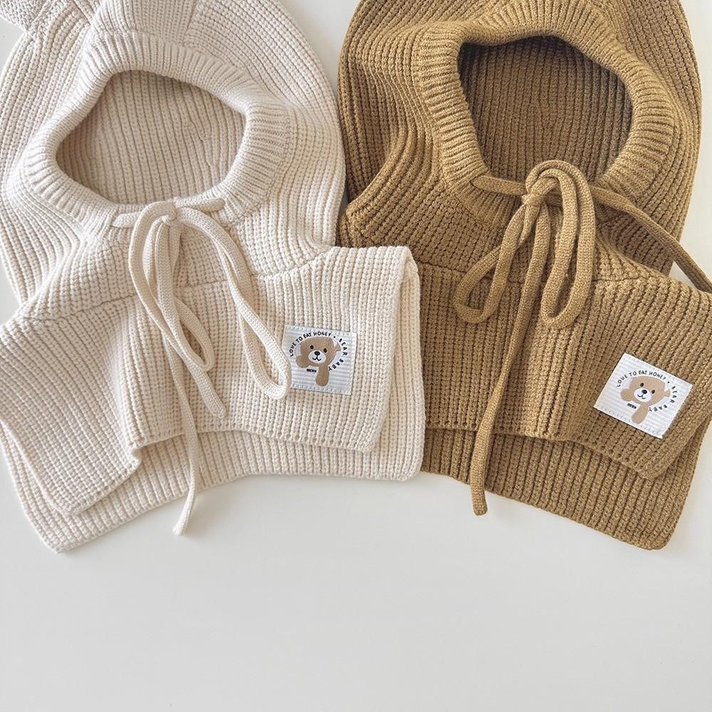 Cute Ear Children's Scarf Integrated Hat Ear Protection Knit Beanie Cap New Children's Hat Winter