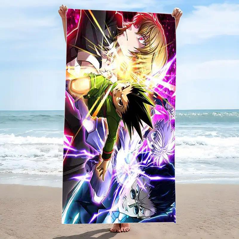 Anime Hunter x Hunter Print Beach Towel, Large Soft Quick Dry Towel for Beach Camping Swimming