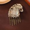 Retro Brooch Tasseled Horse Head Design Men Women Pin Clothes Hats Bags Collar Badge Fashion Accessory