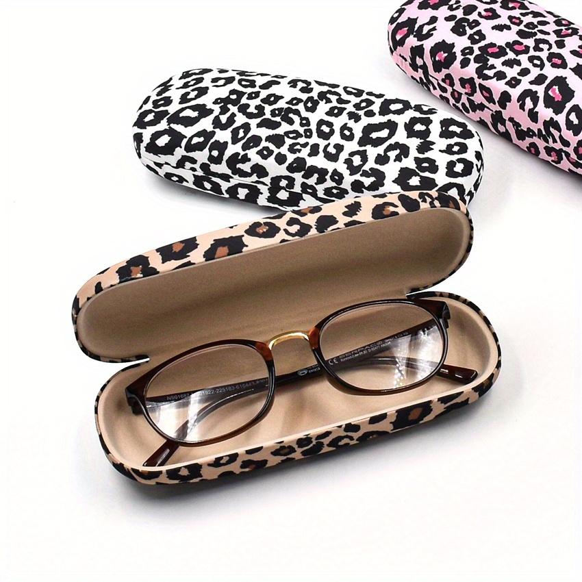 Leopard Print Hard Eyeglass Case, Protective Rigid Sunglasses Holder for Women, Fashion Travel Glasses Box,Fashion Glasses Case