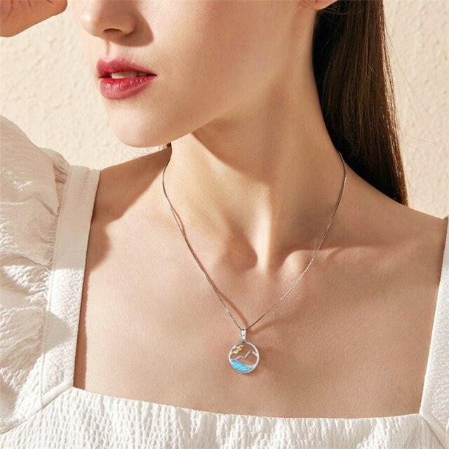 

Ожерелье с цепочкой на ключицу из стерлингового серебра 925 пробы Vow Sea Mountain Wave SNE625