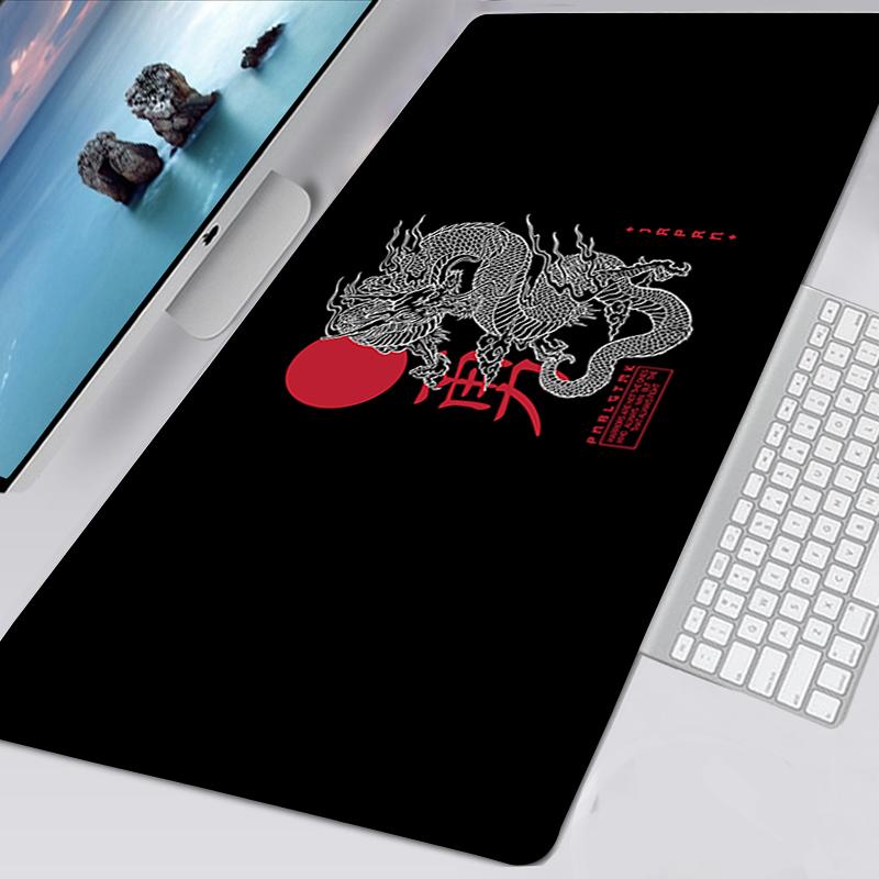 Black and White Mousepad Gamer Kawaii Non-slip Mouse Pad 40x90cm Mouse Mat Sakura Card Gaming Mausepad Deskmat Tappetino Mouse
