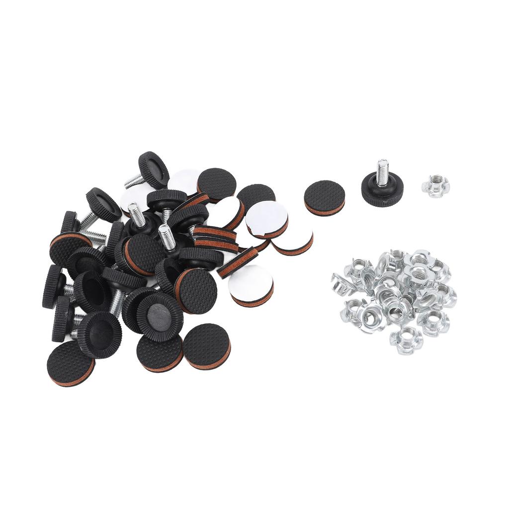 20pcs Furniture Leveler with T Nuts Anti Slip Rubber Pad Adjustable Furniture Leveling Feet for Desk