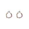 IF ME Colorful Beads Hoop Earrings Artificial Pearls Crystal Bow Butterfly Gold Silver Earings for Women Hypoallergic Accessories Jewelry