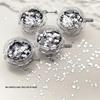 Super Flash Silver Sequin Nail Art - Korean Ins Style Star & Heart Glitter Decorations