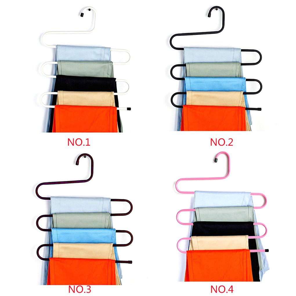 S Shape Trousers Pants Hangers Scarf Towel Rack Hanger Closet Organizer Space
