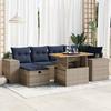 VidaXL Garden Furniture Set with Cushions 7pcs Brown Braided Resin Acacia, Outdoor Sofa Set, Garden Lounge, 3328090