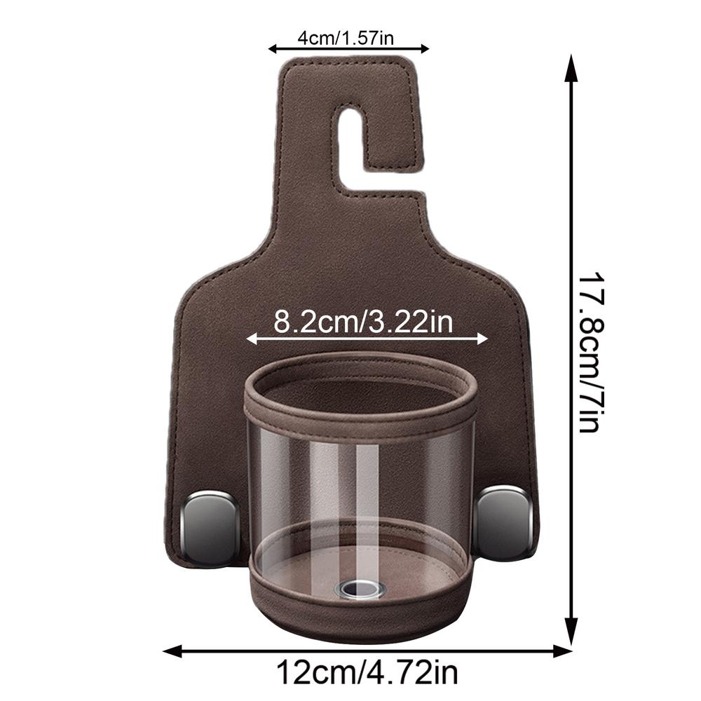 Back Seat Cup Holder Backseat Headrest Automotive Cup Holder With Hooks Vehicle Storage Organizer Car Travel Accessories PU коричневый