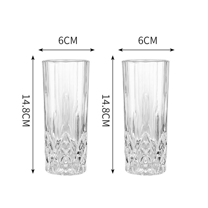 

2pcs Diamond Painting Coffee Cups Juice Milk Whiskey Cocktail Drinking Glass Drinkware Transparent Household Party Wedding Gifts 2pcs