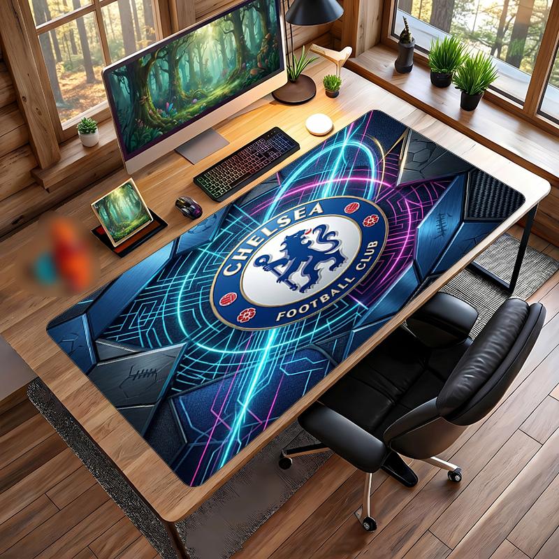Tappetino per Mouse Grande Stampato Chelsea FC, Tappetino da Scrivania Gaming Morbido in Gomma Antiscivolo per Decorazione Ufficio Laptop Computer