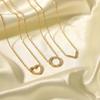 Exquisite Heart-Shaped 18K Gold-Plated Stainless Steel Necklace with Diamonds – Light Luxury Clavicle Chain