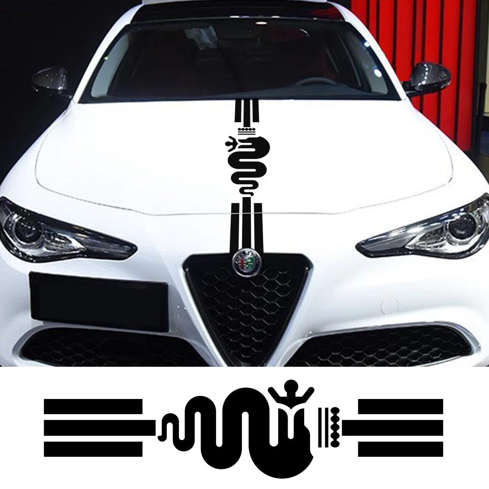 1PC Hood Cover Car Stickers Vinyl Decals Auto Accessories for Alfa Romeo 159 Giulietta Giulia 147 156 Mito Stelvio GT Sportiva
