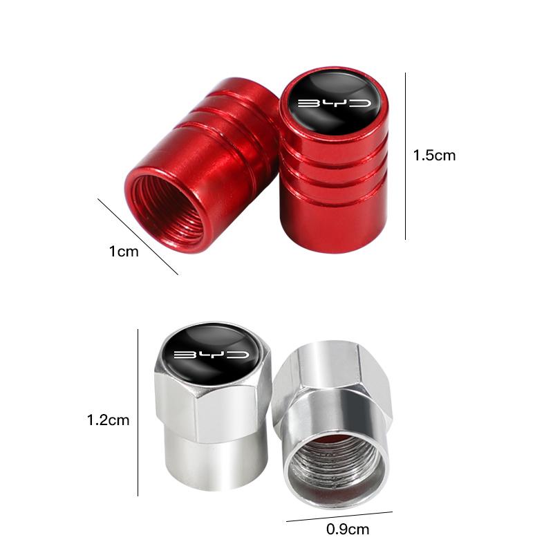 4PCS Metal Alloy Car Wheel Tire Valve Stem Caps For BYD F3 E6 Yuan Plus Atto F0 G3 I3 Ea1 Song Max Tang Dmi F3 2din 2014 G6 Qin
