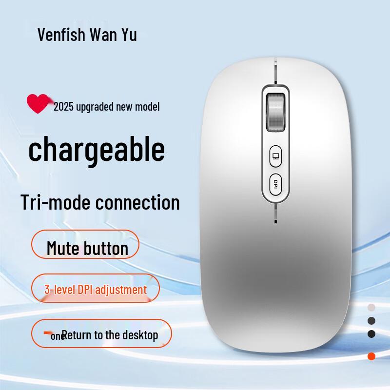 Wan Yu Silent Rechargeable Tri-Mode Wireless Bluetooth Mouse
