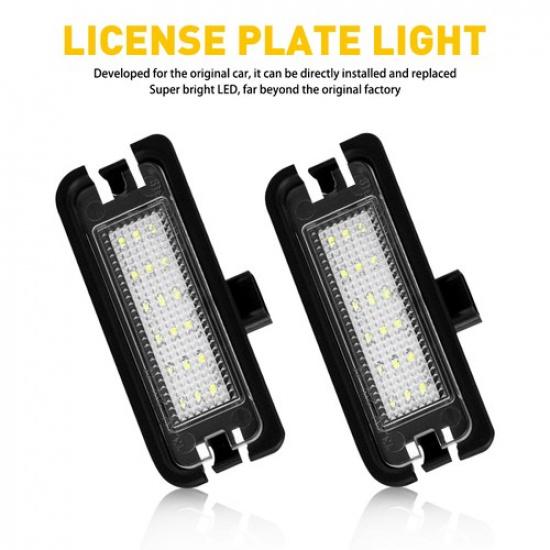 2Pcs Bright Bumper Rear White LED License Light For Plate Ford Mustang 2015-