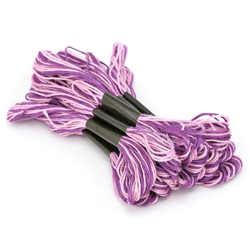 12 Pcs/lot Cross Stitch Embroidery Floss Dyeing Line Threads DIY Weave Bracelet String Sewing Threads MultiColor Embroidery
