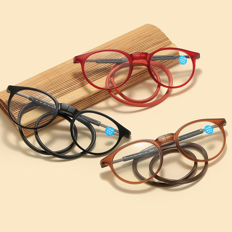 Neck Magnetic Reading Glasses Telescopic Foldable Portable Elderly Reading High Definition Reading Glasses Anti-Blue Light