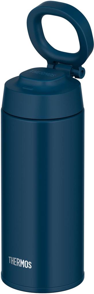 Thermos Water Bottle Vacuum Insulated Mobile Mug with Carry Loop 500ml Indigo Blue IBL JOO-500