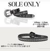 [$ole Only] Sole Only Belt, Glittery Black Bling Bling Hip Hop Western CZ Diamond Artificial Crocodile, 115cm, Cool, Men's, Women's, Unisex (Black