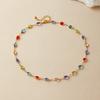 Multicolor Glass Dopamine Light Luxury Clavicle 18k Gold Plated Colorblock Necklace