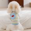 New Dog Clothes Spring and Summer Cherry Embroidered Colored Dot Striped Vest Teddy Bear Small Dog Cat Clothes