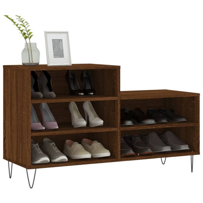 VidaXL Armoire à chaussures Chêne marron 102x36x60cm Bois d'ingénierie 831395