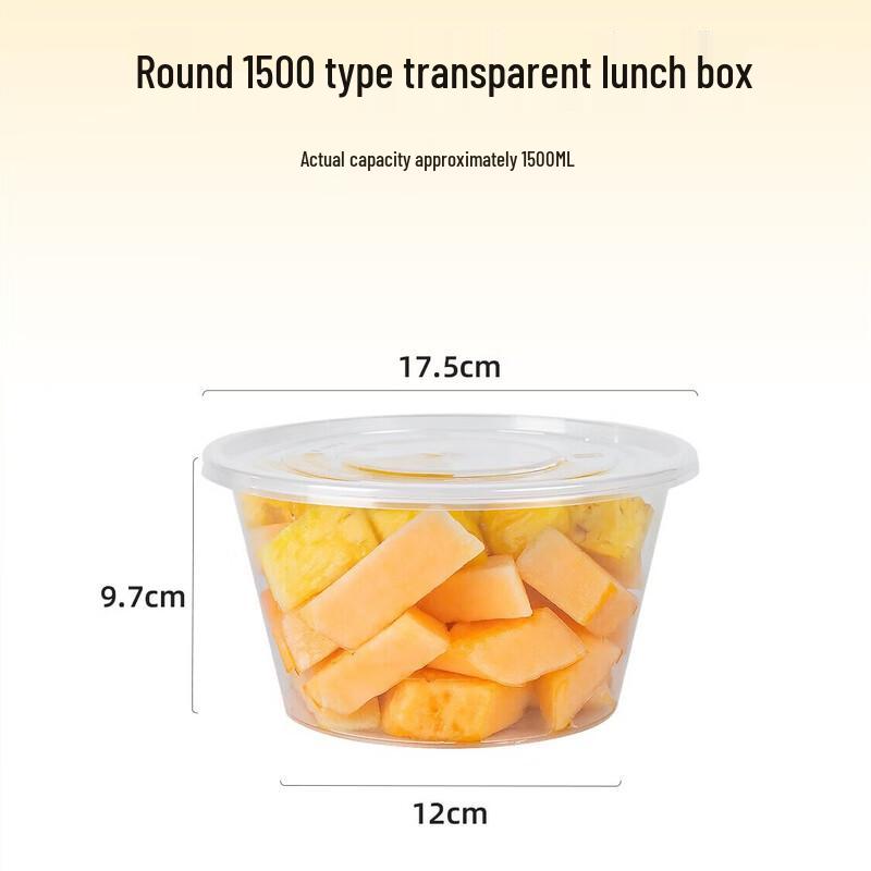 Temeiju Disposable Round Food Containers with Lids