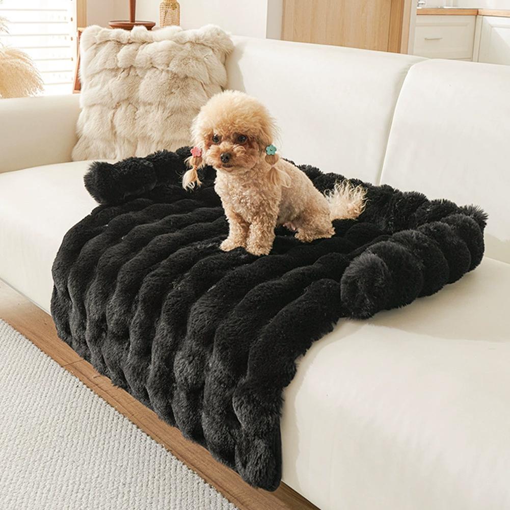 Winter Warm Calming Dog Bed Sofa Couch Cover Super Soft Plush Pet Blanket Mat for Small Medium Large Dogs Washable Cat Nest Cama