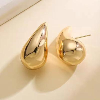 Sterling  Teardrop Earrings for Women New Design Style Metal Texture 18k Gold Plated Fashion Jewelry Gifts