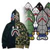 Trendy Shark Head Graphic Hoodie With Stylish Zip-up Design For Youthful Fashion Enthusiasts In Fall