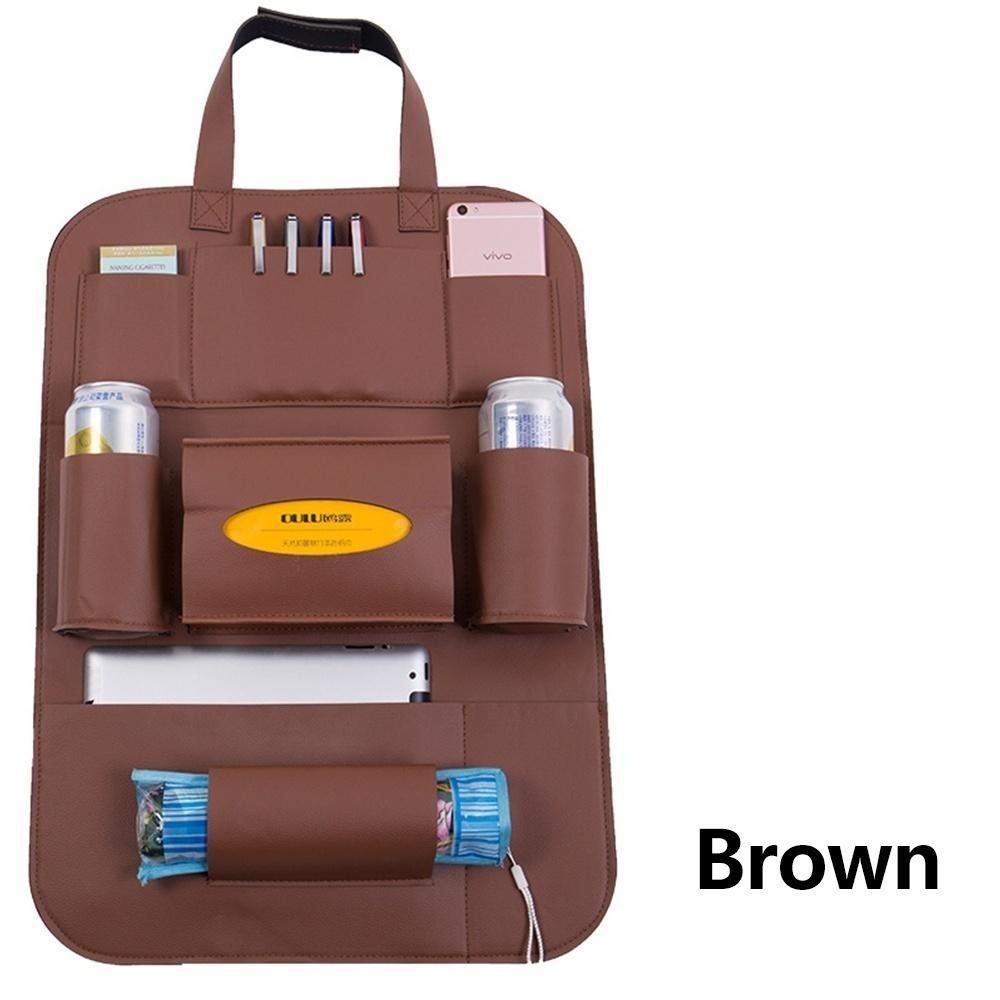 Pu Leather Car Seat Back Organizer and Phone Holder Universal