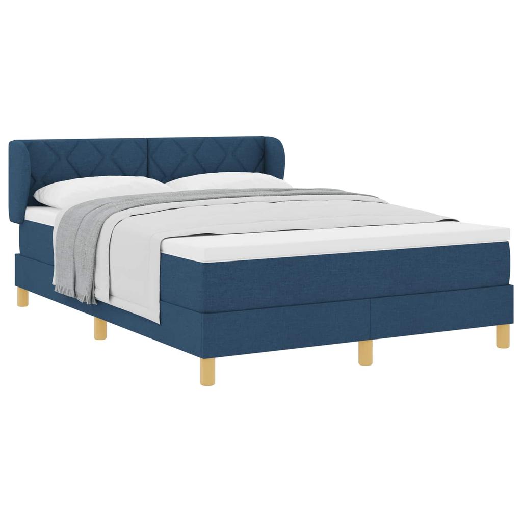 Boxspring bed with headboard Blue 140 x 200 cm Fabric