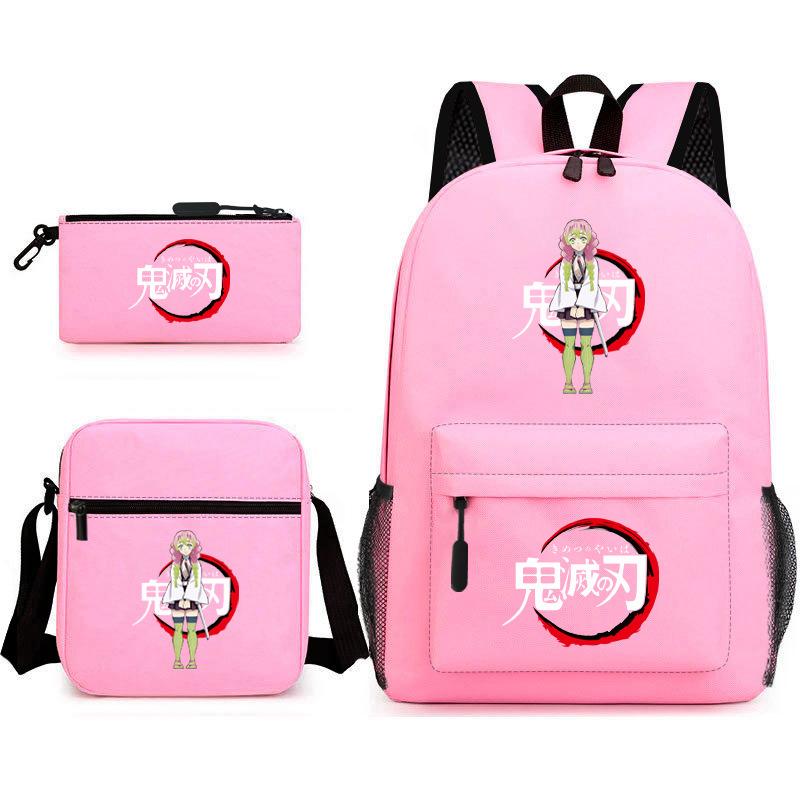 New schoolbag animation three-piece set heat transfer schoolbag small shoulder pencil bag primary and secondary school students backpack