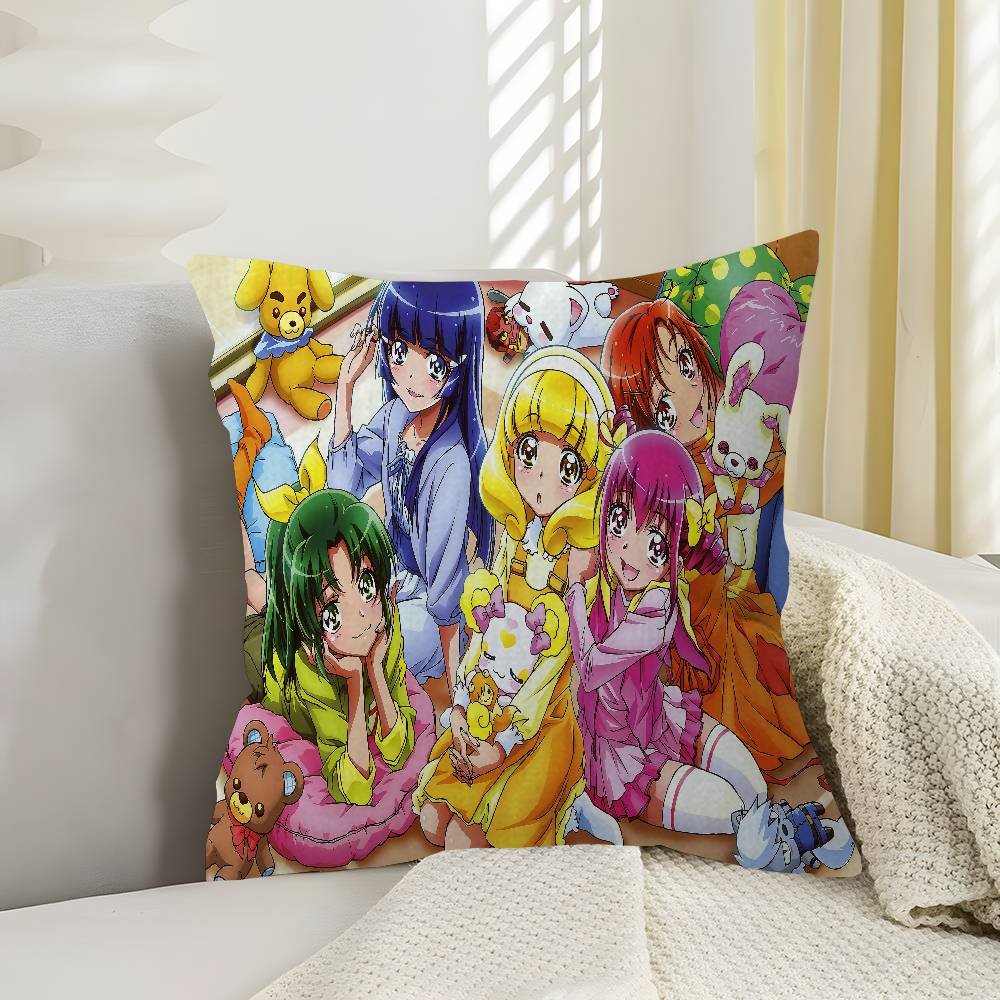 Smile Precure Anime Cushion Cover Polyester Sofa Cushions Decorative Throw Pillows Home Decoration Pillowcover