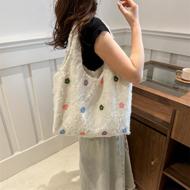 

Korean fairy style shoulder bag, sweet dopamine lace women s bag girl large capacity underarm bag tote bag