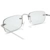 MERRY PLEASURE Sunglasses for Men and UV Available in and Smoke Women, Protection, Two-Point Design, Rimless, Square, Light-Colored Lenses, Silver,