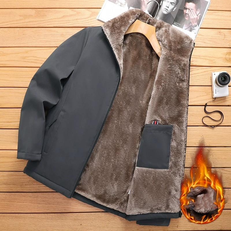 

Осенне-зимняя куртка большого размера, толстая куртка для папы, мужская стеганая куртка со стойкой воротником, плюс бархатная толстая стеганая куртка, стеганая куртка, хлопок S