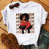 Mode Druck T-shirt Kawaii Melanin T Shirt Frauen Lustige Schwarz Afrikanische Lockige Haare Mädchen Graphic Tees Ästhetischen T-shirt Weibliche Unisex