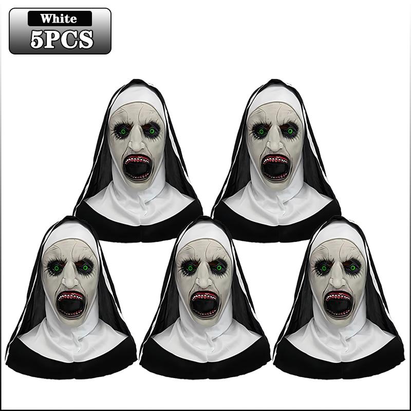 10PCS Scream Horror White Scare Mask Masquerade Skull Ghost Face Headgear Mask Halloween Party Horror Mask Spoof Props