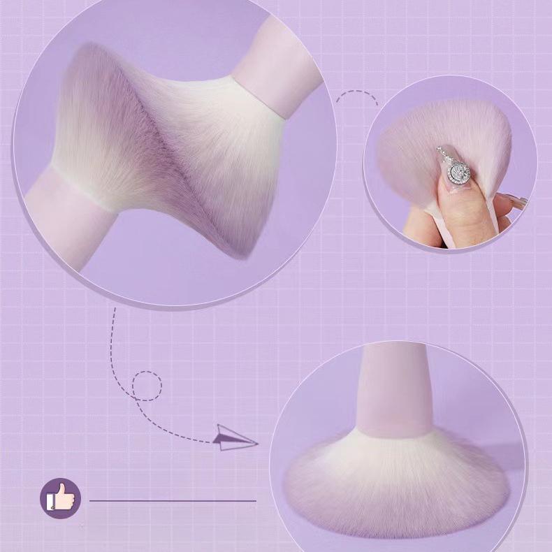 New Milk Purple 10-piece Makeup Brush Set Loose Powder Brush Blush Brush Eye Shadow Brush Portable Beginner Makeup Artist