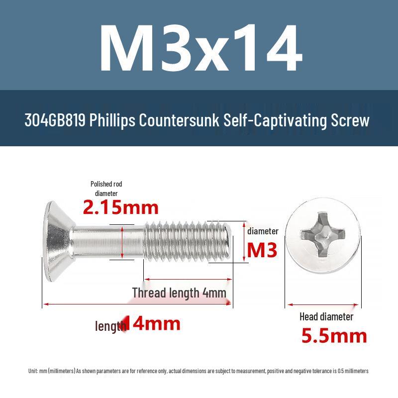 Yigu 304 Edelstahl Sicherungsschrauben M3 M4 M5