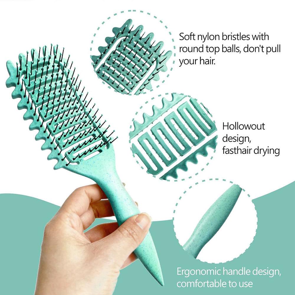 1Pc Curl Define Styling Brush Curling Comb Hair Massage Hairbrush for Salon Hairdressing Tools Reduces Pulling And Easy To Use