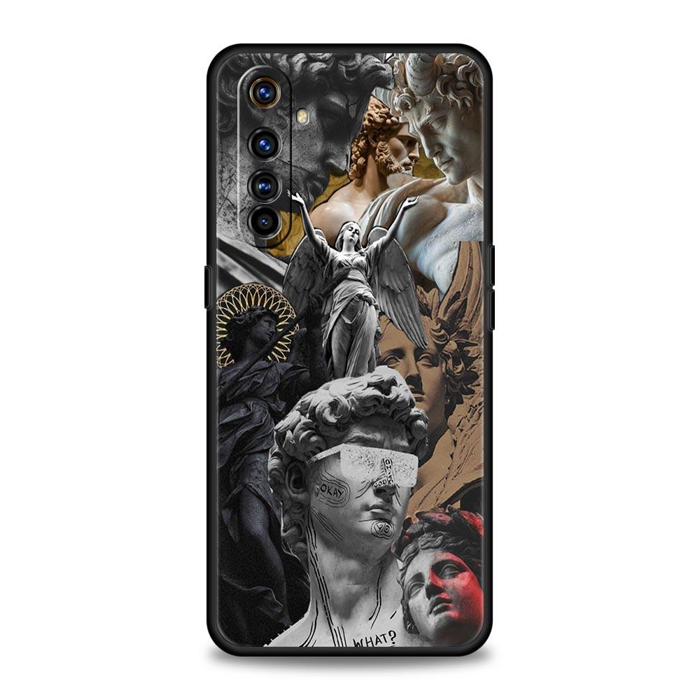 Fashion Ancient Greek Statues Case For Realme C67 C63 C55 C53 C35 C25 C21 GT 2 3 5 6 10 11 12 13 Pro Plus Soft TPU Phone Cover