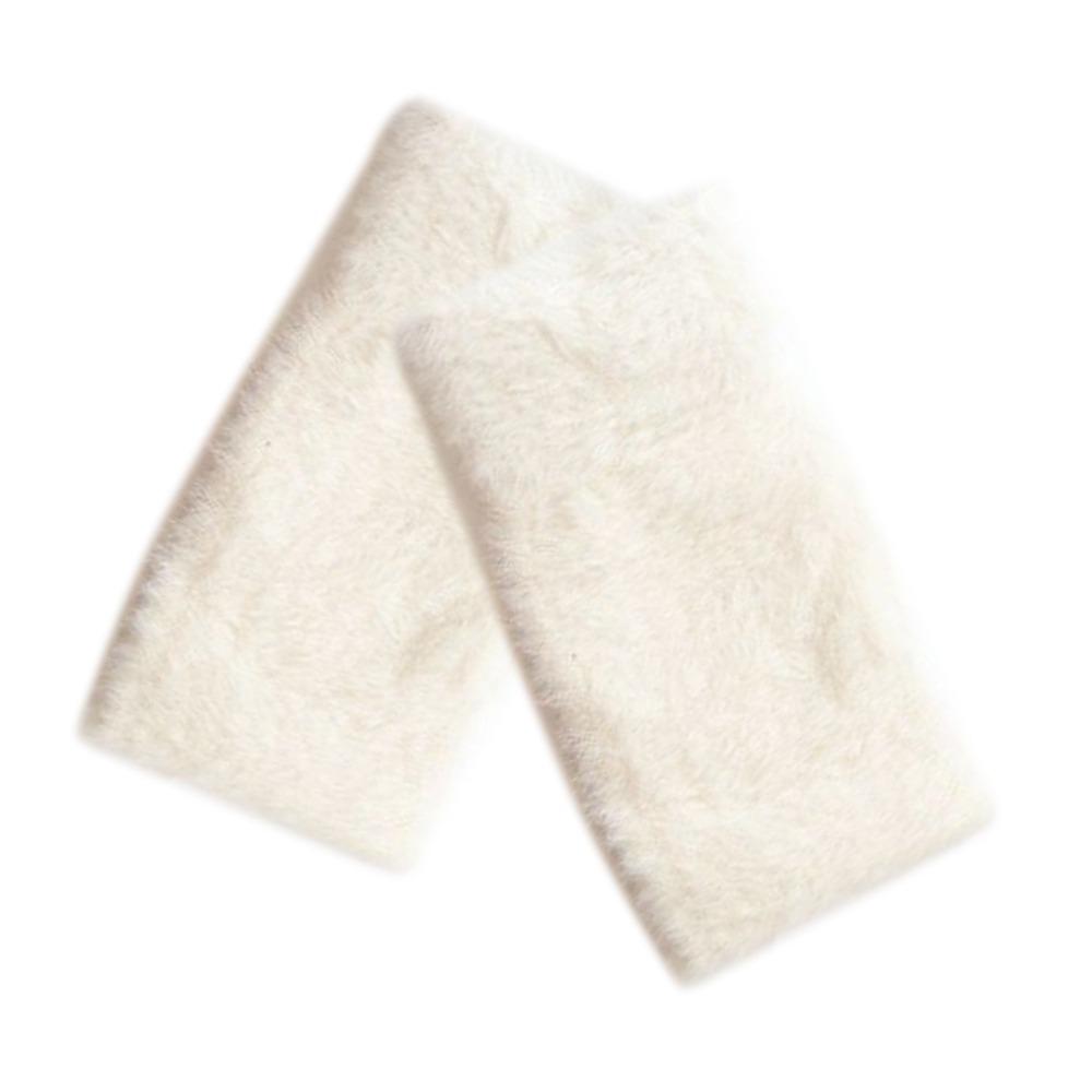 Thick Half Mittens Faux Fur Plush Gloves Protable Fingerless Gloves  for Women Girl