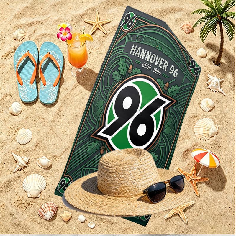 Hannover 96 Football Print Beach Towel, Versatile Lightweight Absorbent Beach Towel for Pool Surf Yoga Bathroom, Perfect Birthday Holiday Gift