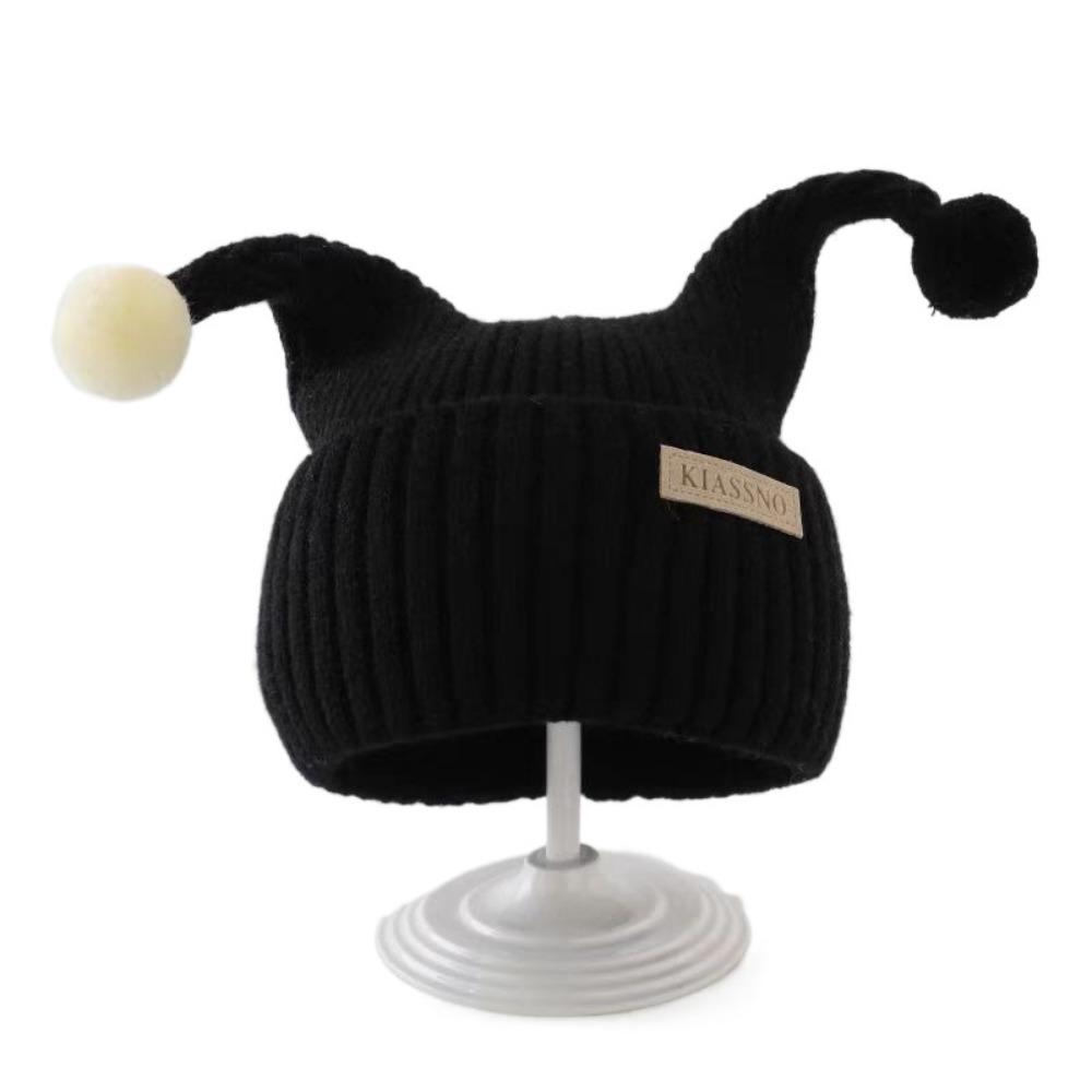 Openwork Flower Warm Wool Beanie Plush Ball Kids Winter Cap Fashion Pompom Hat  Ear Protection