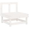 Mid Section Sofa with Cushions White Solid Pine Wood