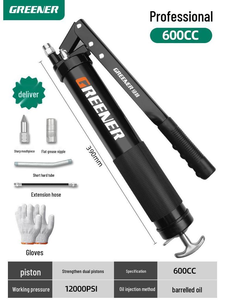 Green Forest Hochdruck-Fettpresse mit Düse für Bagger & Gabelstapler