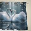 Valentine'S Day Love Swan Illustration Grommet Curtains for Bedroom Living Room Home Decor Window Treatments Drapes