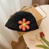 New Short Brim Sun Hat Women's Summer Handmade Straw Hat Sunscreen Small Flowers Cute Bucket Hat Tide